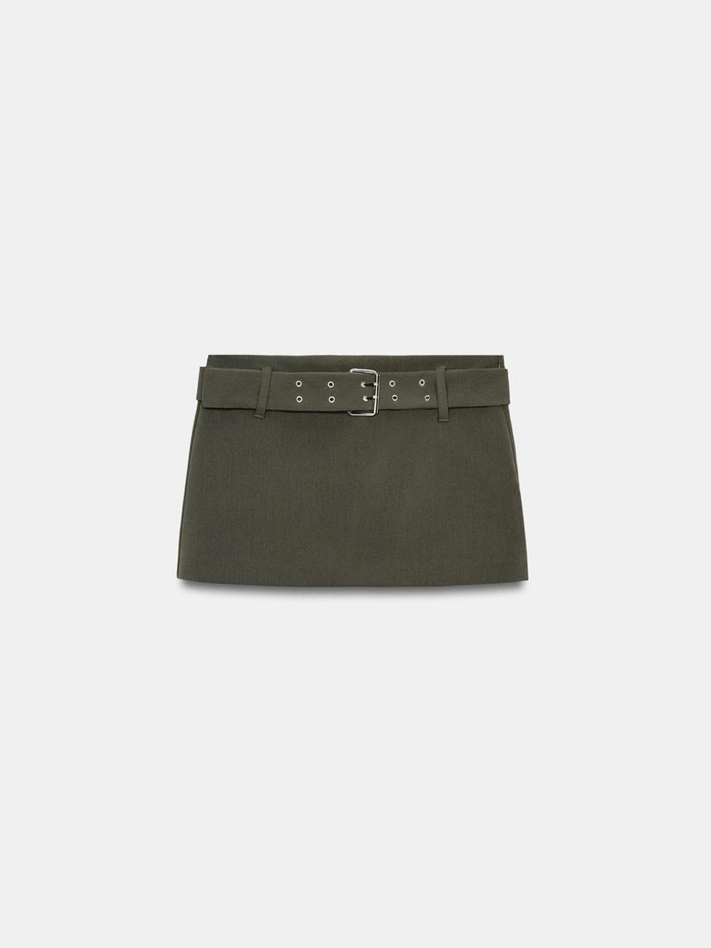 BNWT Zara Dark Khaki Belted Skirt